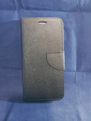 Case For iPhone 6 Plus- Faux Leather Flip Card Cover- Black (9585) - Image 1 of 4