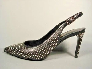 SAINT LAURENT YSL 36.5/6.5 STUDDED STUD BLACK LEATHER POINT TOE PARIS PUMPS NEW - Picture 1 of 9