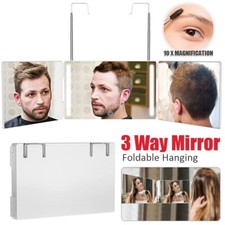 Specchio triplo 3 vie 360° Barbiere Specchio Regolabili Staffe Appese Autospecchi