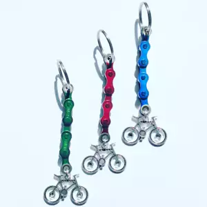 Mountain Biker Gift Idea, Keychain Keyring for Cyclist Bicycle Riders Bike Chain - Picture 1 of 3