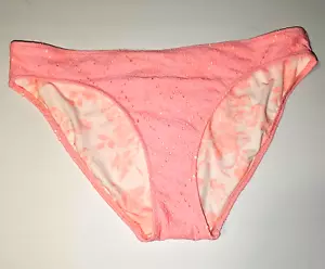 American Eagle Aerie Full Coverage Lace Bikini Bottom LARGE Pink Floral - Picture 1 of 2