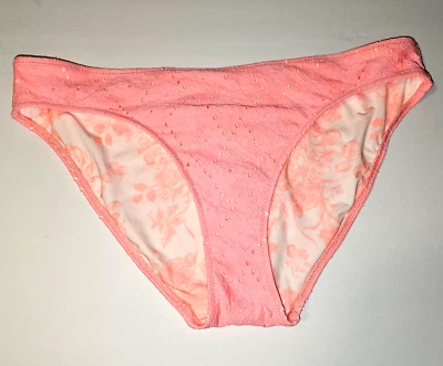 Parte inferior de bikini de encaje de cobertura completa American Eagle Aerie GRANDE rosa floral Foto 1 de 2