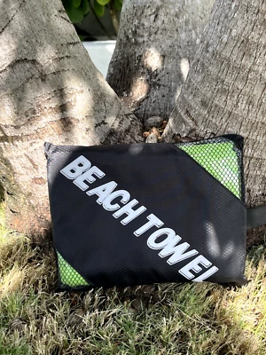 Toalha de microfibra tapete de praia/viagem/ioga - Verde sólido - Imagem 1 de 4