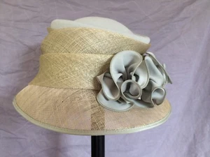 Womens formal hat races occasion beautiful wedding natural fibre cloth Chester - Picture 1 of 5