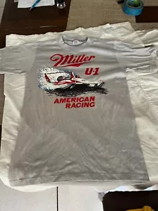 Vintage T Tee Shirt 1986 Jerzees USA Hydroplane Miller American Racing S 34-36 - Picture 1 of 9