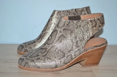 Botines Harlie Slingback gris con estampado de serpiente de cuero Gentle Souls para mujer nuevos Foto 1 de 4
