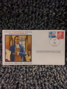 U.S. CONSTITUTION BICENTENNIAL COVER VIRGINIA JUNE 5, 1988 - Picture 1 of 4