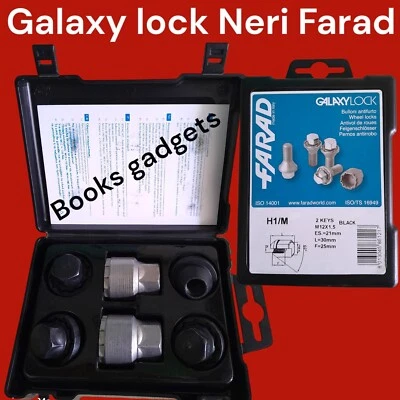 Per Mazda MX-3 Kit Dadi Antifurto NERI Galaxy Lock Farad per Cerchi in Lega Orig - Immagine 1 di 3