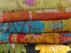 Body Warmer Full cotton Blankets Indian Handmade Bird Print Vintage Kantha Quilt