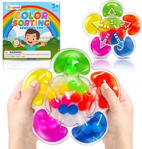 Farbsortierspielzeug Sensorikspielzeug, Feinmotorikspiel für Kleinkinder, Farbmatte - Bild 1 von 6