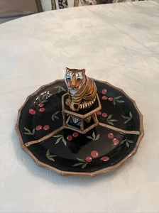 ZRIKE HAND PAINTED TERRI BEAVERS BAMBOO FOREST CRUDITE SERVING TRAY-NWT - Picture 1 of 6