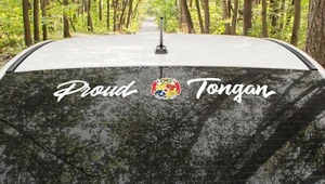 PROUD TONGAN WITH SILA OUTDOOR VINYL CAR STICKER HUGE 80cm x 13cm TONGA PRIDE - Picture 1 of 8