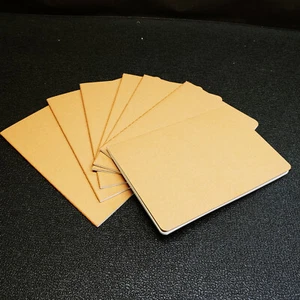 Set of 7 Brown Kraft Lined Notebook, Travel Journal, 30 pages each, 5.5" x 8.25" - Picture 1 of 7