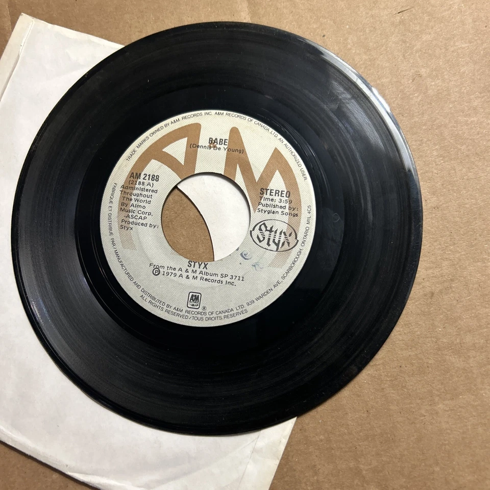 STYX Babe/I Am Ok 1978 A&M Records 45 - Image 1 of 4