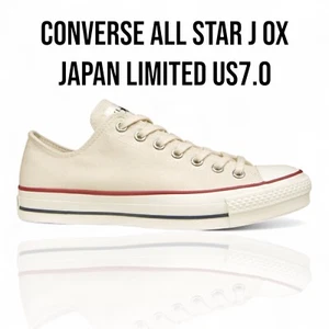 Converse All Star J OX US7.0 NaturalWhite Canvas Sneakers Made in Japan Limited - Picture 1 of 9