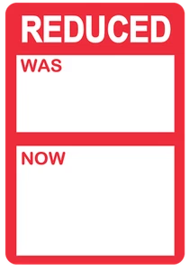 Red - Reduced was / now Price Stickers / Labels For Use With Thermal Printers - Picture 1 of 15