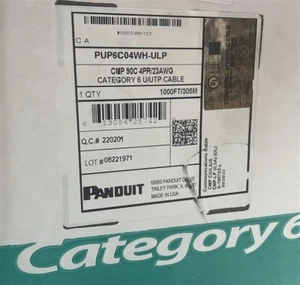 New Panduit PUP6C04WH-ULP Cat 6 U/UTP Cable 1000FT CMP 90C - Afbeelding 1 van 4