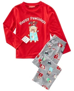 Matching Family PJs Kids Happy Pawlidays Dog Christmas Pajama Set - 4-5 XS #5699 - Picture 1 of 3