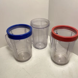 Three Magic Bullet Large 16oz Cups w/ 2 Sipper Lids - Picture 1 of 1