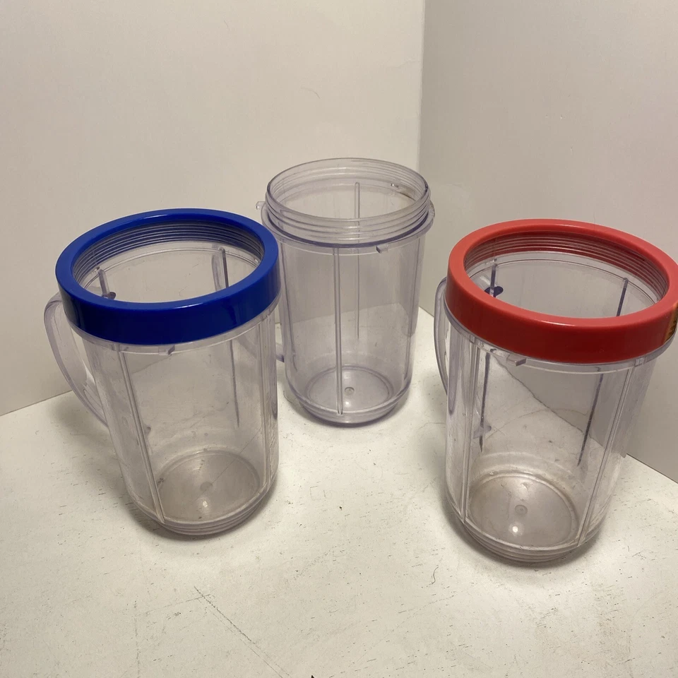 Three Magic Bullet Large 16oz Cups w/ 2 Sipper Lids - Image 1 of 1