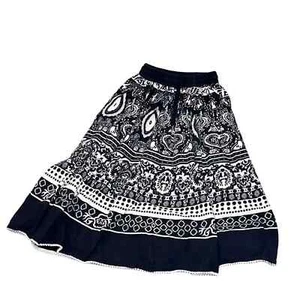 Falda para mujer J. Glee talla pequeña blanco y negro patrón geométrico y floral - Imagen 1 de 3