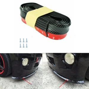 2.5m x 6cm Carbon Fiber Front Bumper Lip Splitter Body Spoiler Protector Rubber - Picture 1 of 7