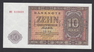 Germany Democratic Republic 10 D.Mark 1955 AU-UNC P. 18, Banknotes, Uncirculated - Picture 1 of 2