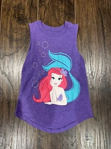 Disney Girls Tank Top Ariel The Little Mermaid Purple Size XXS(2-3) VGUC - Picture 1 of 4