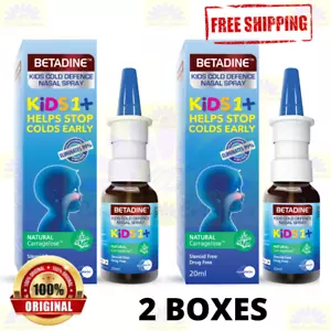 2 X BETADINE Kids Cold Defence Nasal Spray 20ml Helps Stop Colds Early FREE SHIP - Picture 1 of 3