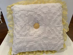 Dekokissen Vintage Chenille Vintage Spitze Shabby Chic Kinderzimmer Handarbeit - Bild 1 von 5