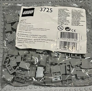 NEW sealed LEGO 3725 "Old Light Gray" 1x2 BRICKS 3004 100 Pcs vintage castle - Picture 1 of 3