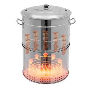 Barbecue in acciaio inox a botte, griglie a carbone, separazione olio-carbonio 360° esterno - Foto 1 di 10