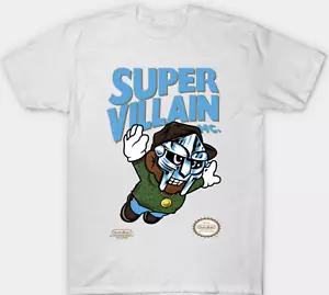T-shirt MF Doom Supervillain adulto S-3XL bianca fan art hip hop - Foto 1 di 2