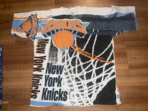 Vintage New York Knicks Rare Magic Johnson Tshirt Xl/xxl Ewing Aop - Picture 1 of 7