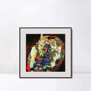 Framed Canvas Giclee Print Virgins by Gustav Klimt Wall Art Home Decor 24"x24" - Picture 1 of 8