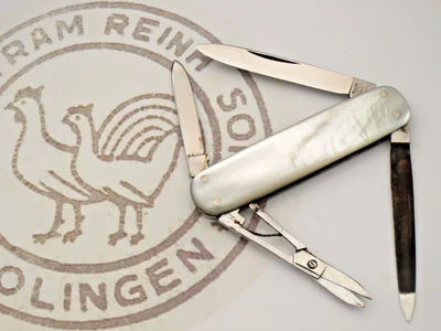 Antique HEN & ROOSTER SOLINGEN Lobster Penknife Nice Pearl Handles - Light Use - Image 1 of 4