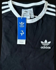 Herren Adidas Originals 3 Streifen Rundhals T-Shirt Kurzarm Sport-Laufen-Fitnessstudio - Bild 1 von 13