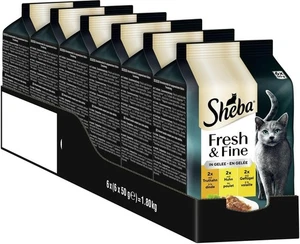 SHEBA FRESH & FINE IN GELEE KATZENFUTTER NASS FUTTER HUHN UND TRUTHAHN 36x50g - Bild 1 von 1