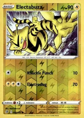 Electabuzz Common Reverse Holo SWSH02: Rebel Clash 058/192 Pokémon TCG - Image 1 of 2