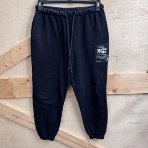 Felpa H&M divisa uomo media nera sette città patch joggers Stoccolma - Foto 1 di 8