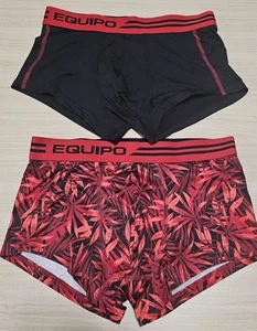Mens Equipo Boxer Brief Underwear Red/Black 2pk Small - Picture 1 of 3