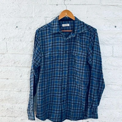 Anchor Blue Women Blue Plaid Collared Long Sleeve Shirt  Size M - Image 1 of 4