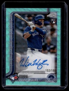 Autógrafos de novato cromados Topps 2025 refractor Aqua Wave Will Wagner novato automático - Imagen 1 de 2