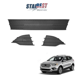 Fit For Ford Escape 2013-2016 Front Bumper Lower Grille and Fog Lamp Cover 3Pcs - Picture 1 of 12