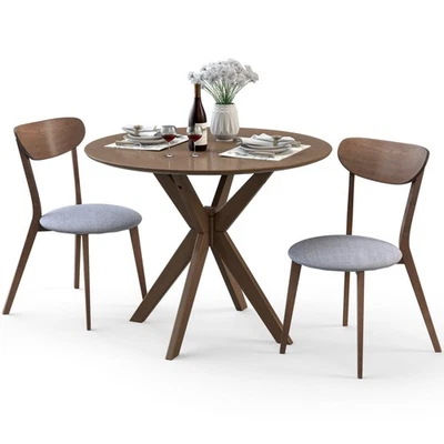 3 PCS Dining Table Set Modern Round Kitchen Table and Chairs Set for Dining Room - Image 1 of 4