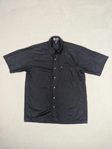 Vintage Chaps Ralph Lauren Herren Schwarz Kurzarm Baumwollmischung Button Down Größe M - Bild 1 von 7