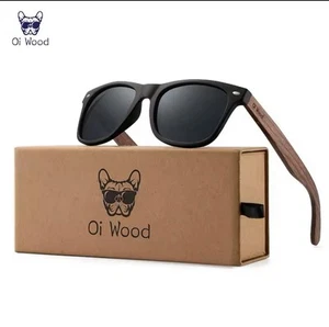 Natural Wooden Sunglasses Men Polarized Fashion Glasses 100% UV Protection - Picture 1 of 14
