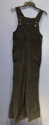 Baberos de pana negros ajustables para mujer con cremallera de garra inferior campana, años 60 Cottage 28” Foto 1 de 4