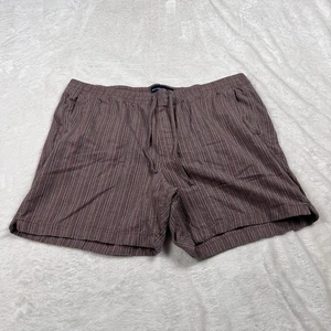 Abercrombie & Fitch Shorts Mens 2XL XXL Striped Stretch Waist Drawstring 5" Beac - Picture 1 of 10