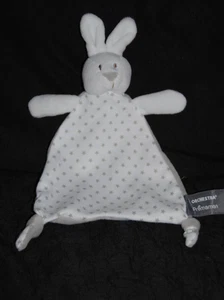 🐰 Doudou plat lapin blanc etoiles gris ORCHESTRA PREMAMAN triangle mouchoir - Picture 1 of 2
